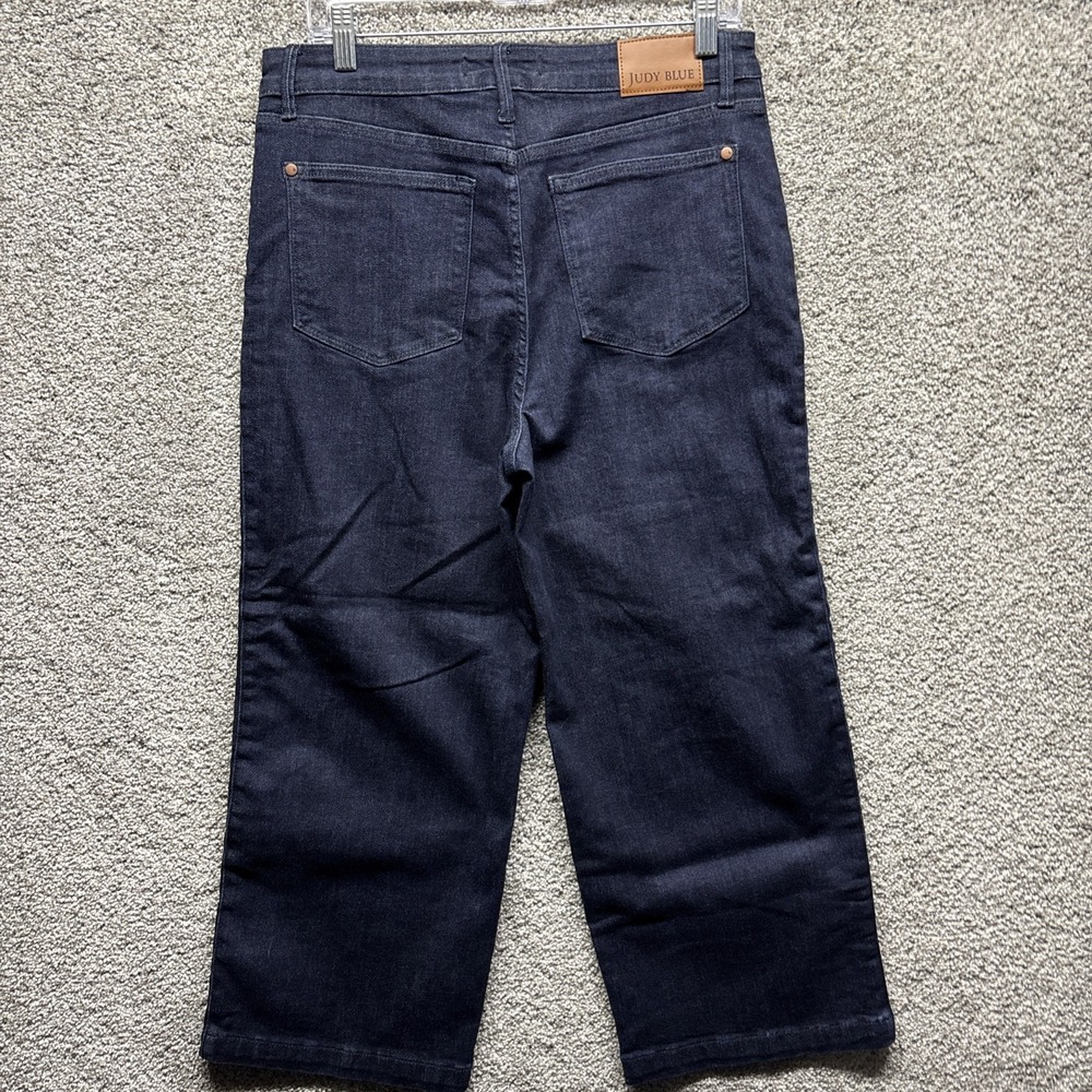 Judy Blue Wide Leg Denim Jeans‎ Women's 11/30x25 Cropped Blue Braided Sides NWOT - Picture 8 of 14